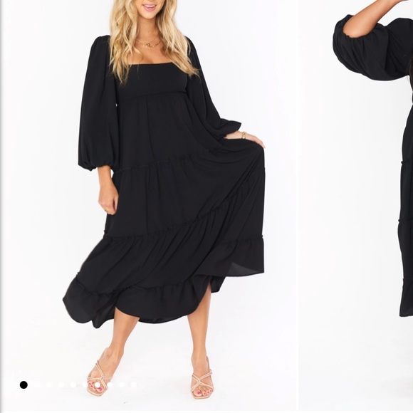 NWT Show Me Your Mumu Black Elaina Midi Dress - Picture 2 of 8